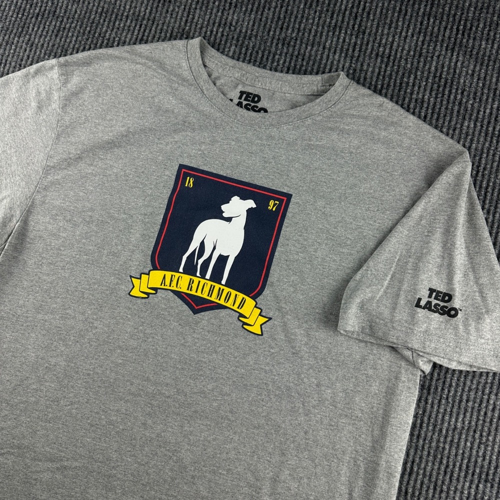 Ted Lasso AFC Richmond Mens Large Gray Graphic T-Shirt Jerry Leigh AB1010 Grey
